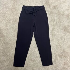 RW&CO women's purple high waisted paper bag tie waist tapered ankle pants Sz 8